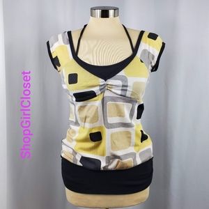 🆕️ Forever Cap Sleeve Top Geometric Design